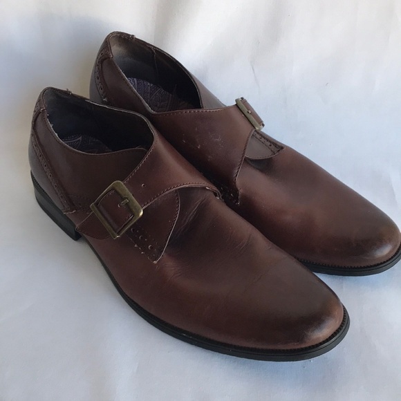 Men’s brown monk strap dress shoes, size 8.5 - Picture 1 of 9